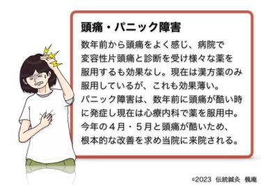 【治療日誌】頭痛(5)・パニック障害(4) No.1