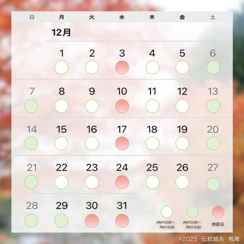 【お知らせ】2025年12月の診療について
